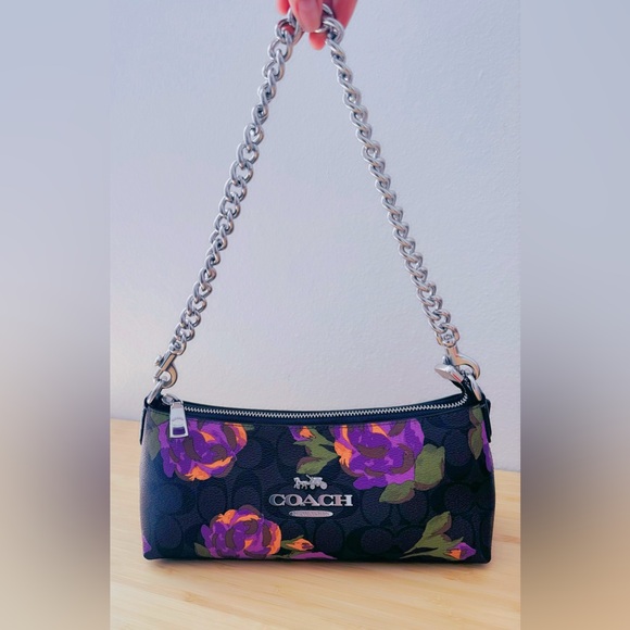 Coach Charlotte Shoulder Bag Signature Crossbody Rose Print - Picture 2 of 13